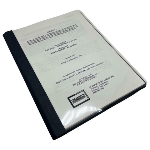 Dranetz TM-115000-G1 Volume 1 Model 658 Power Quality Analyzer Operator's Manual