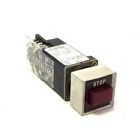 Allen-Bradley 800MS-X016 Illuminated Red Stop Push Button Ser. D