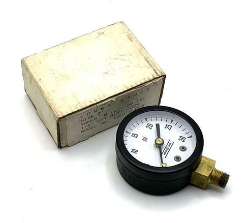 Versa Gauge 0-30 PSI Pressure Gauge 2" Face 1/8" NPT Back Mount