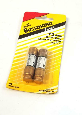 Bussman BP/FRN-R-15 15 amp Fuses Fusetron Heavy Duty Motor Protection 2PK