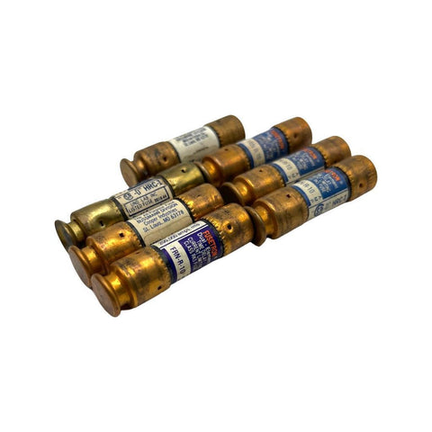 Lot of (7) Bussman Fusetron FRN-R-10 Dual Element 10-Amp Fuse 250V