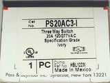 New Pass & Seymour  PS20AC3-I  3-Way Toggle Switch 20 Amp 120/277 VAC