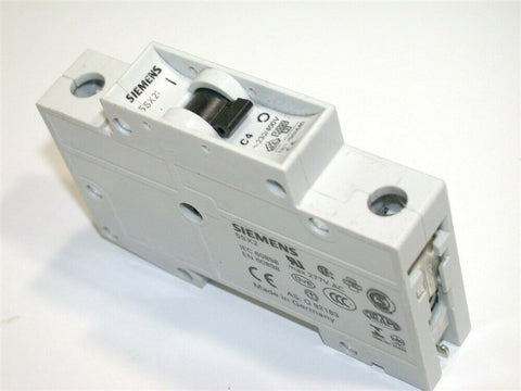 UP TO 2 SIEMENS 4 AMP 1 POLE CIRCUIT BREAKERS DIN MOUNT 5SX21 C2