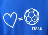 Puma Men's Love Equals Soccer Italy Blue Short Sleeve Shirt Size X-Large