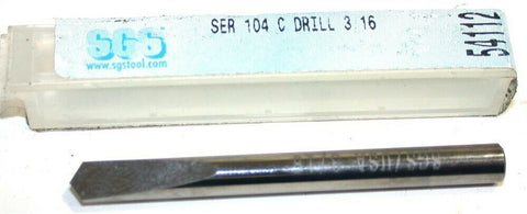 SGS 3/16" Single End Carbide Spade Drill 54112 New