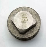 YIH 1-1/14 Square Head Pipe Plug Stainless Steel 1-1/4" (10 Available)