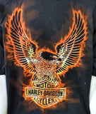 Harley Davidson Motorcycle Men's Fire Eagle Graphic Black Shirt Size X-Large