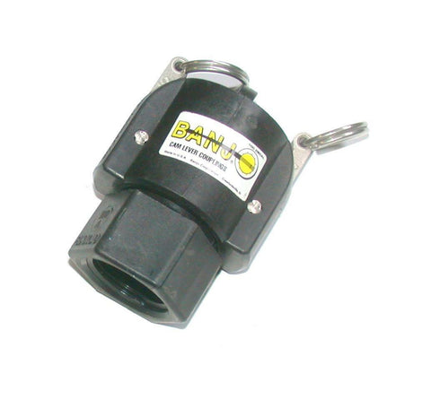 BANJO  100A  BLACK PLASTIC  MALE CAMLOCK ADAPTER 1" W/CAP