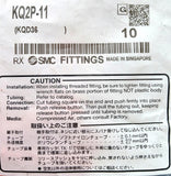 Lot of (8) SMC KQ2P-11 One-Touch Tubing Plug 3/8" 145 PSI