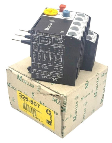 Moeller ZE-4 Overload Relay 2.4-4.0A 240-600VAC AC-15 Uimp-6000V 326-807