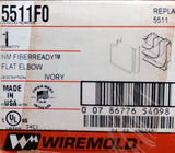 Wiremold 5511F0 Non-Metallic FiberReady Radiused PVC Flat Elbow Fitting - Ivory