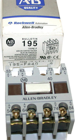 UP TO 2 ALLEN BRADLEY TYPE F ADD ON AUXILIARY CONTACT BLOCKS 195-FA40
