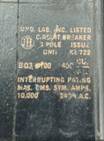 ITE BQ3B100 3 Pole Circuit Breaker 100A 240VAC 3 PH Bolt On Mount