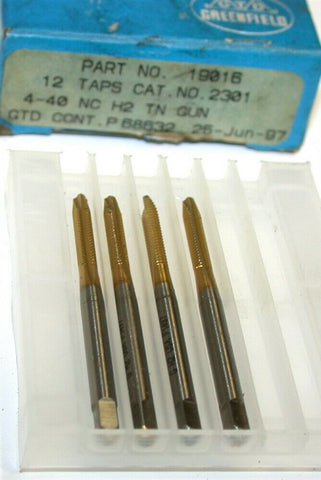 Lot of 4 New Greenfield 4-40 NC H2 2 Flute TiCN Plug Taps 19016