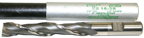 Weldon 1/2" Diameter 1/2" Shank 2 Flute Crest-Kut End Mill KB 16-3B New