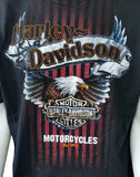Alstyle Men's Harley Davidson Motorcycles Eagle Graphic Black Shirt Size Large