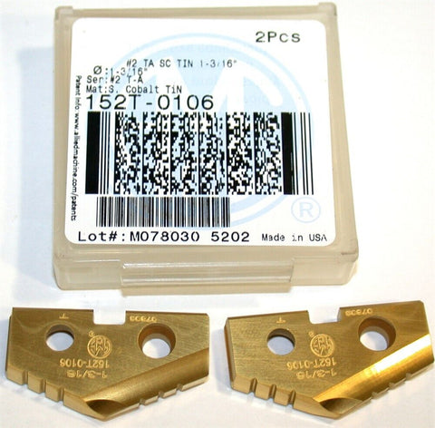 2 Allied Machine 1 3/16" Coated Spade Drilling Inserts 152T-0106