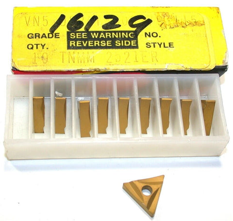 Lot of 10 New Valenite Carbide Turning TiN Coated Inserts TNMM 2521ER VN5