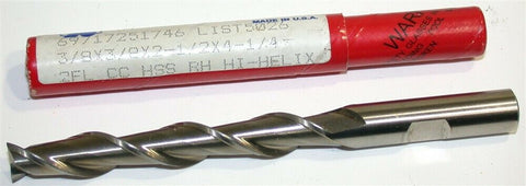 Regal 3/8" 2 Flute 3/8" Shank HSS High Helix Long End Mill 051746AM New