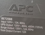 APC BE725BB 8-Outlet Back-UPS Power Supply ES-725 120V 12A 60HZ