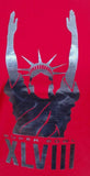 Nike Women's Super Bowl XLVIII Statue Of Liberty Touchdown Red Slim Fit Shirt L