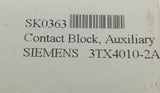 Lot of (2) Siemens 3TX4010-2A Auxiliary Contact Block