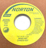 Norton 38A80-N8V Toolroom Abrasive Grinding Wheel 7" x 1/4" x 1-1/4" 3600 RPM