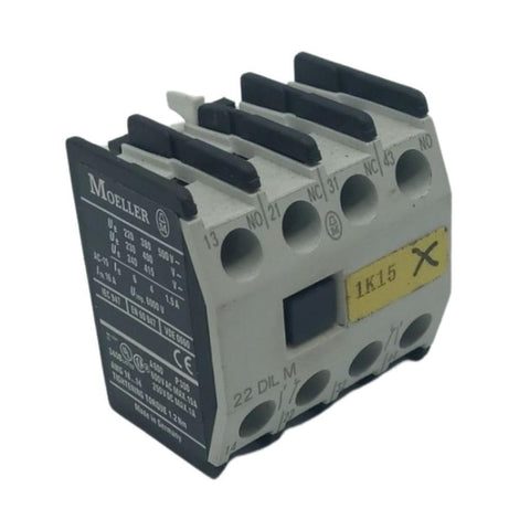 Moeller 22 DIL M Auxiliary Contact Block 15A Max 600VAC