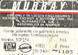 Murray MP250 2-Pole Circuit Breaker 50A 120/240VAC 1 Phase Plug In Mount
