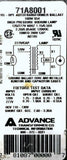 Advance Transformer Co. 71A8001 High Pressure Sodium Ballast 120/277 Volts