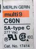 Merlin Gerin C60N5A-Type C 1 Pole Circuit Breaker 5A 277VAC