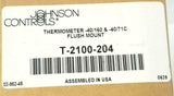 Johnson Controls T-2100-204 Thermometer Flush Mount -40/160 & -40/71C