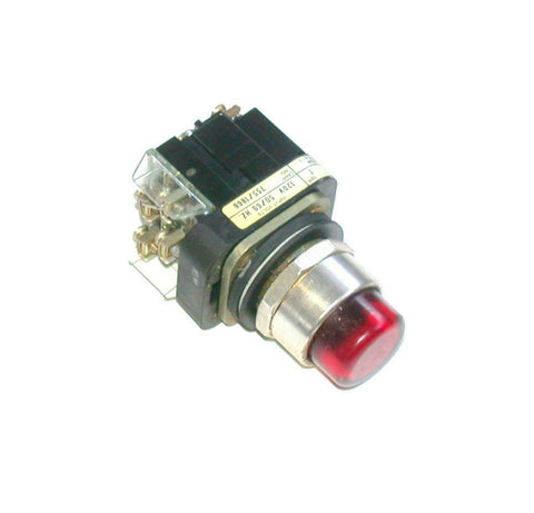 ALLEN BRADLEY  800T-PT16  RED RAISED HEAD MOMENTARY PUSHBUTTON 1 N.O. 1 N.C.