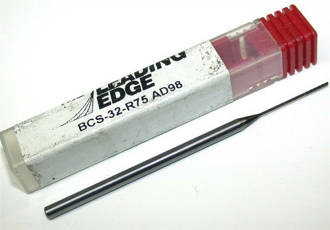Leading Edge .032" 4 Flute Ball Clearance Cutter BCS-32-R75 AD98 New