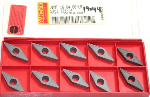 Lot of 10 New Sandvik Indexable Turning Carbide Inserts VBMT 16 04 08-UR 5015