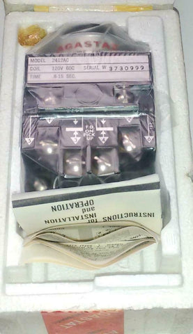 NIB New Agastat  2412AC  Time Delay Relay 0.8-15 Seconds 10 Amp 120 VAC 60 HZ