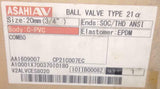 New Asahi AV  Type 21  CP21C007EC  Combo True Union C-PVC Ball Valve 3/4" 20 mm