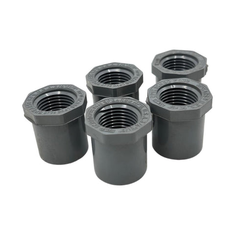 Lot of (5) Spears F439 SCH80 3/4" x 1/2" Socket Reducer Bushing CPVC NSF61