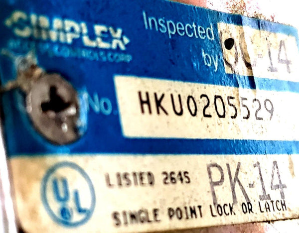 Simplex HKUO205529 Knob Digit Pushbutton Lock 1000 Series With Key ...