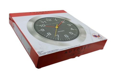 Seth Thomas WSI 2662 AutoSet Carbon Indy Office Wall Clock Automatic Set