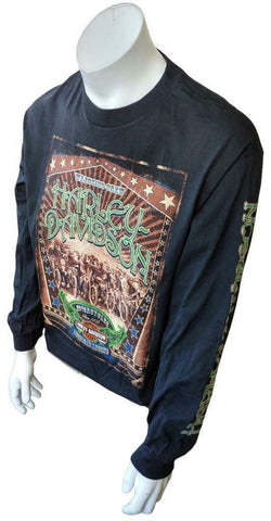 Harley Davidson Motorcycle Men's Wrecking Crew Graphic Black Long Sleeve Shirt L