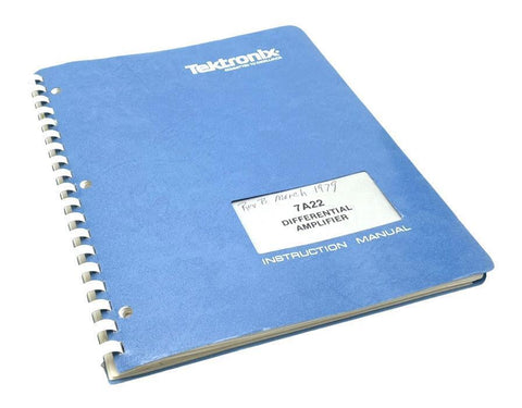 Tektronix 7A22 Differential Amplifier Instruction Manual