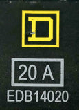 Square D EDB14020 1 Pole Circuit Breaker 20A 120/240VAC 50/60HZ Bolt-On Mount
