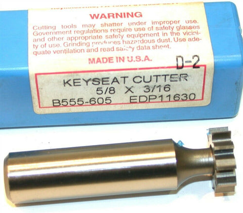 Niagara 5/8" Diameter B555-605 10 Flute Keyseat Cutter 11630 New