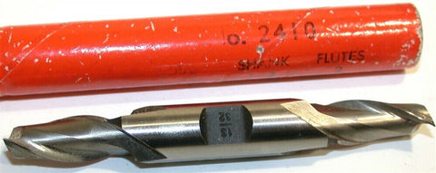 Illinois Eclipse 13/32" Diameter 1/2" Shank 2 Flute HSS Double End Mill 2410 New