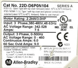 Allen-Bradley 22D-D6P0N104 Ser. A PowerFlex 40P Adjustable AC Drive 2.2kW/3.0HP