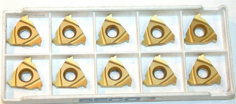 Lot of 10 New Seco Indexable Tin Coat Carbide Threading Inserts 16ER12UN CP50