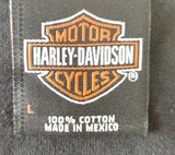 Harley Davidson Motorcycle Men's Woman With Motor Graphic Black Shirt Size Large