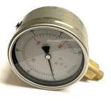NoShok 40-901-100 Glycerin Filled Pressure Gauge 100 PSI 1/4" NPT Bottom Mount
