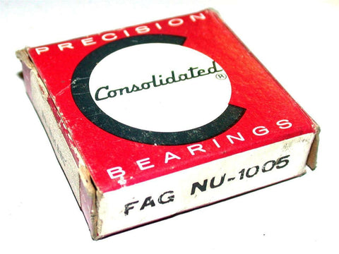 NEW CONSOLIDATED BALL BEARING FAG NU-1005 25MM X 47MM X 12MM (3 AVAILABLE)
